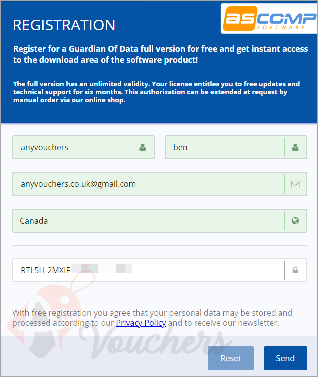 ascomp guardian of data pro giveaway page