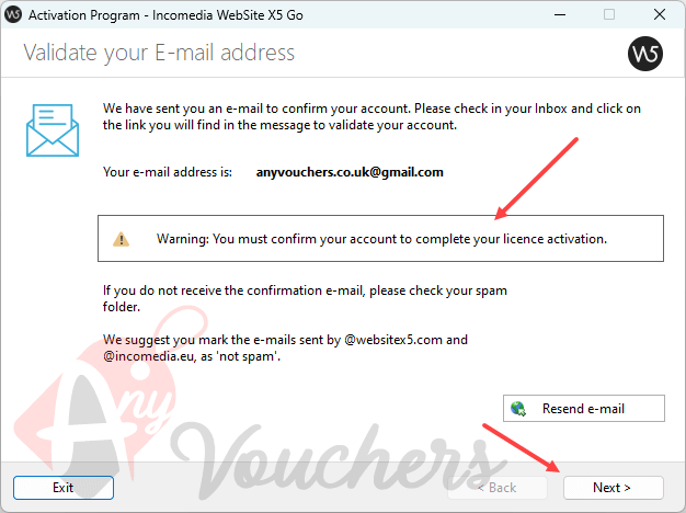 website x5 go 2024 giveaway confirm email