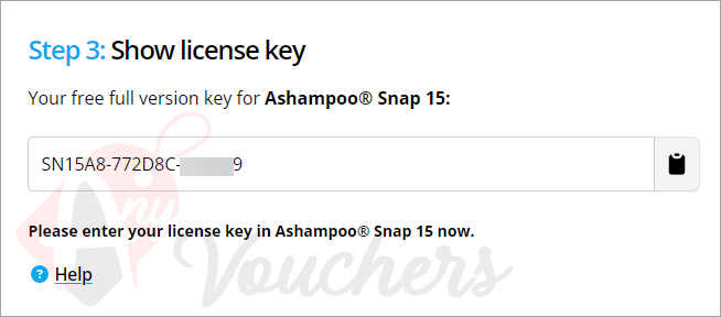 ashampoo snap giveaway license code