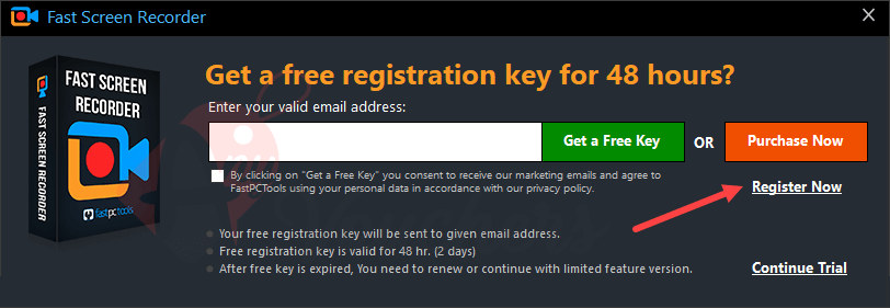 fast screen recorder giveaway register