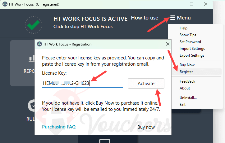 ht work focus giveaway license code