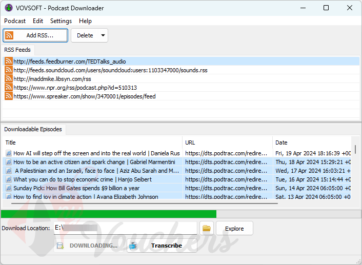 Vovsoft Podcast Downloader Giveaway Code Free Download
