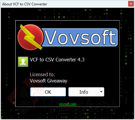 vovsoft vcf to csv converter giveaway download